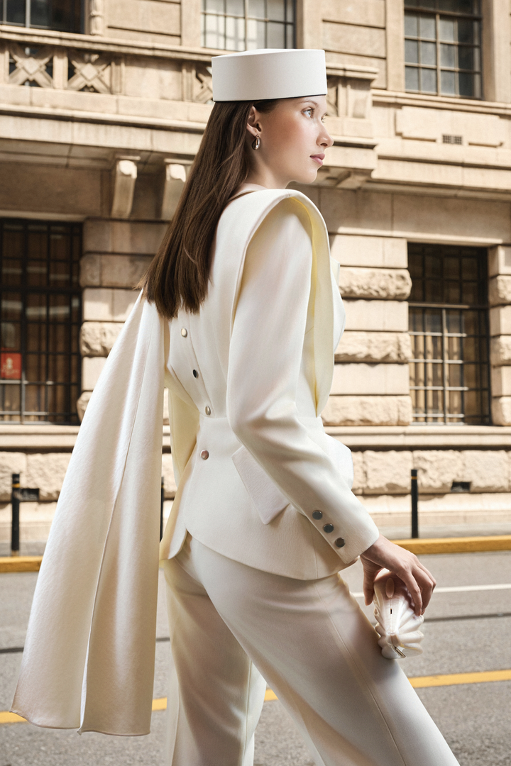 Mirage Peplum Draped Blazer - MEAN BLVD