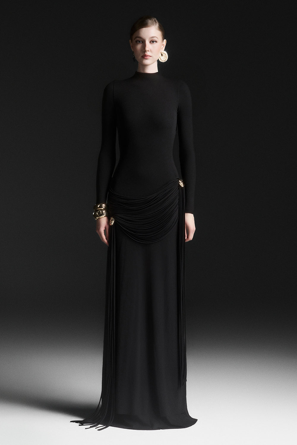 high neck waist defined maxi dress for women PrettyLittleThing Women's Tall Double Layer High Neck Sleeveless Maxi Dress in Black