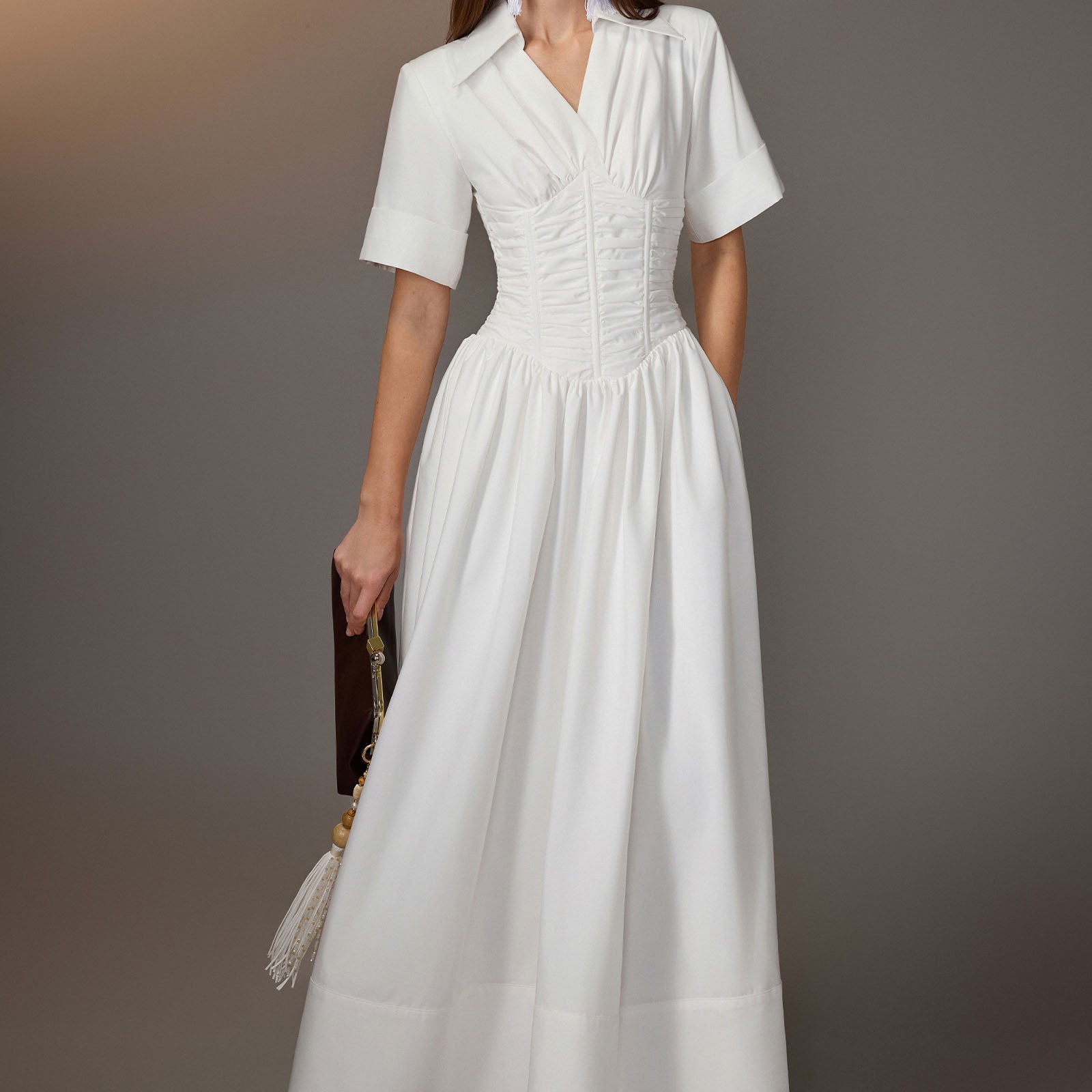 Mirel Ruched Maxi Dress - MEAN BLVD