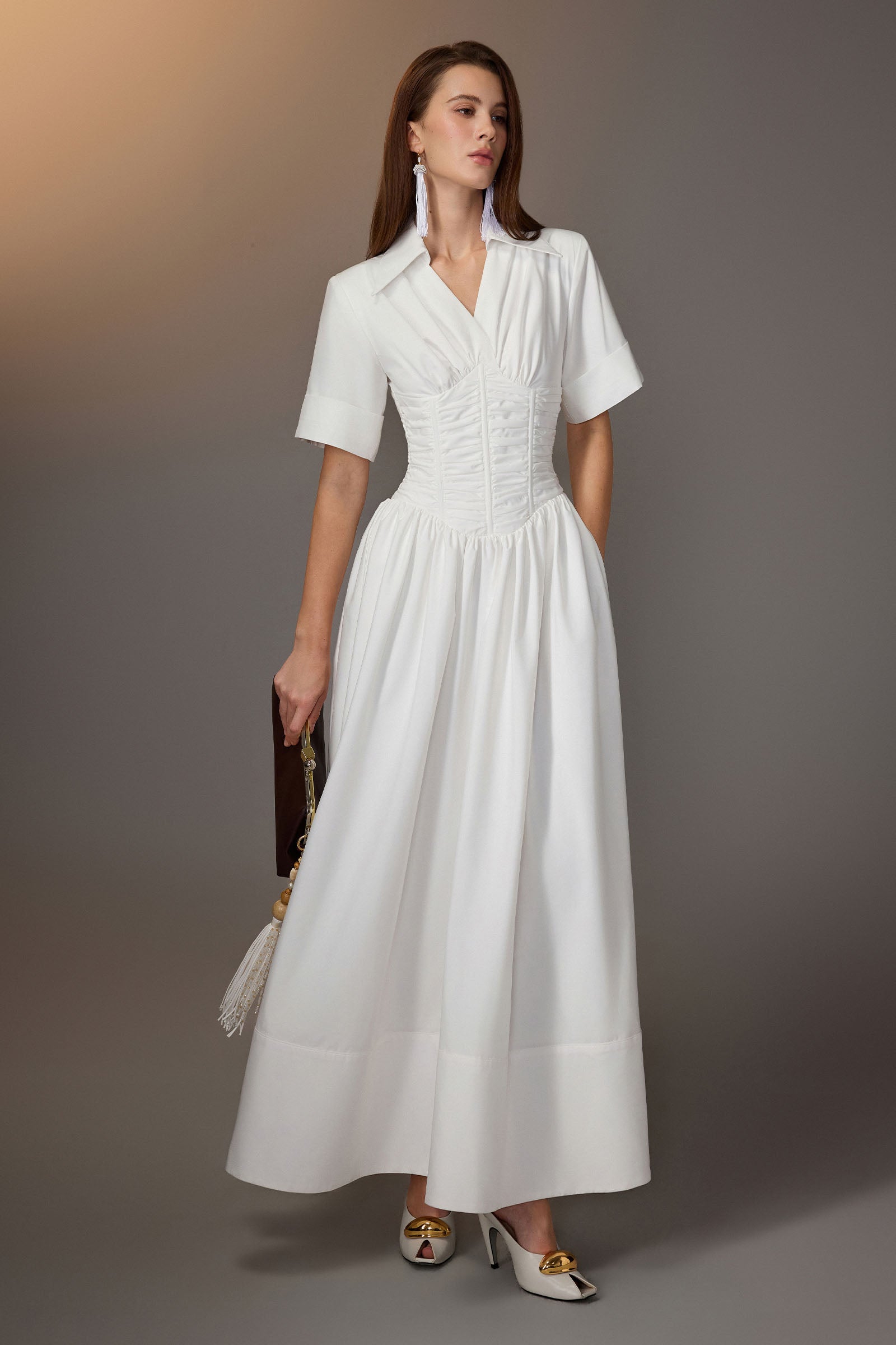 Mirel Ruched Maxi Dress - MEAN BLVD