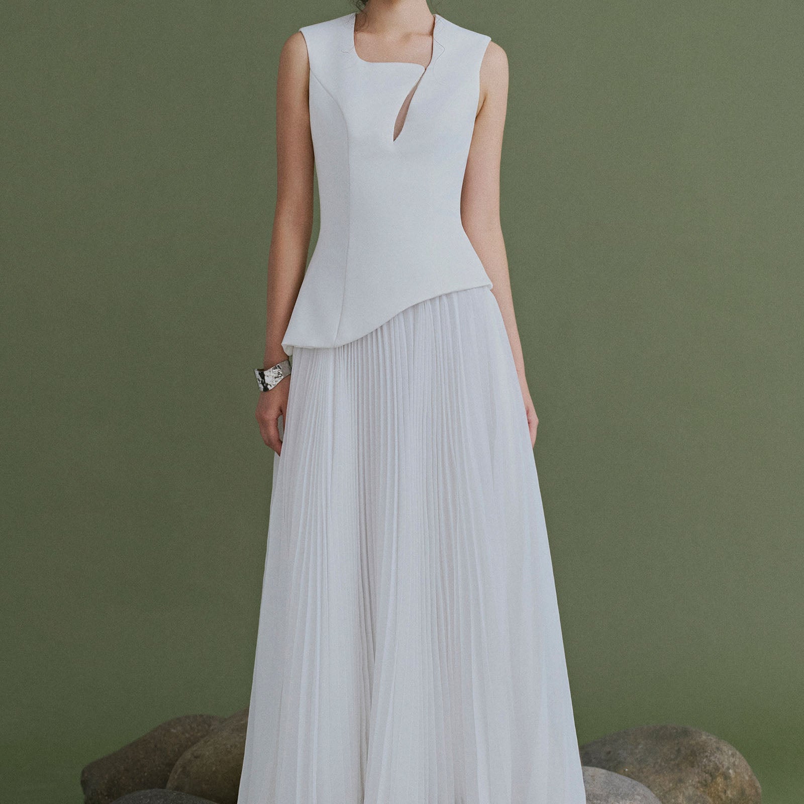 Mist Pleated Maxi Dress - MEAN BLVD