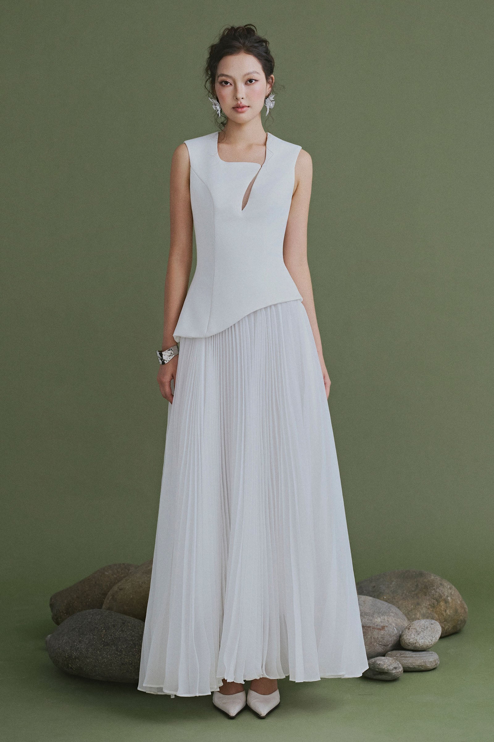 Mist Pleated Maxi Dress - MEAN BLVD