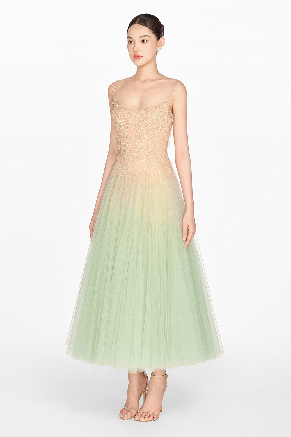 Mint Ombre Lace Midi Dress