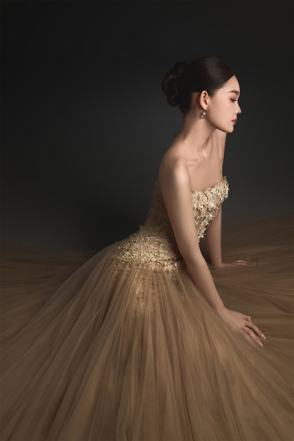 Pastel Beaded Lace Midi Dress