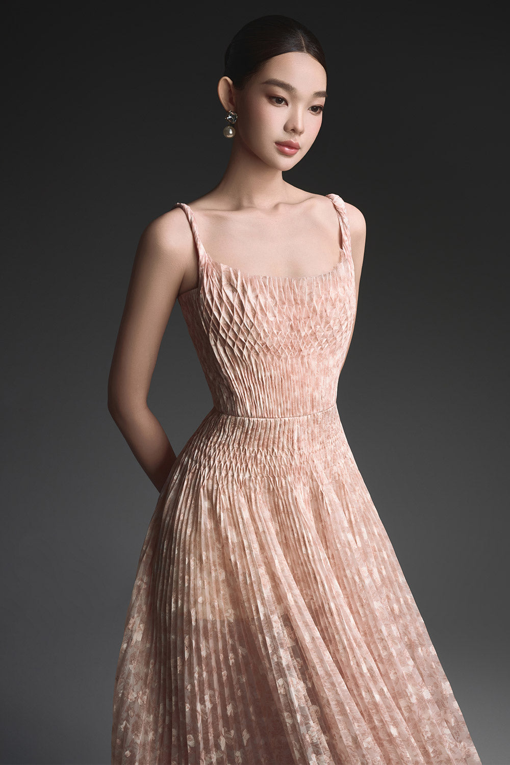 Lavender Pleated Maxi Dress