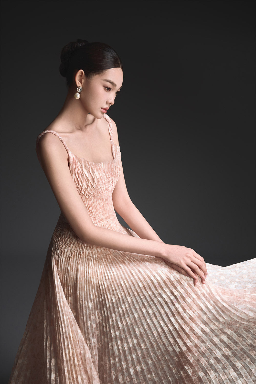 Lavender Pleated Maxi Dress