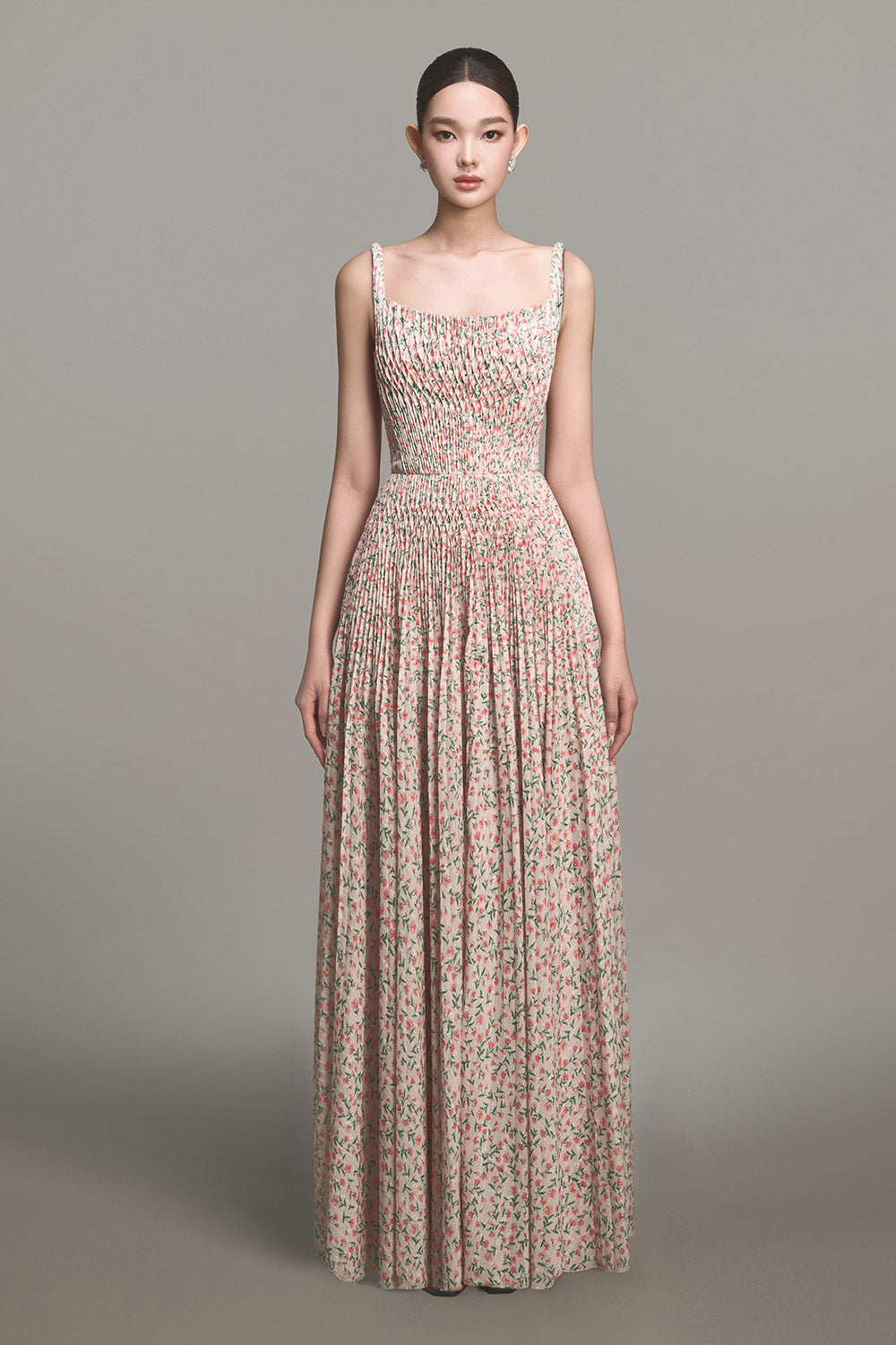 Lavender Pleated Maxi Dress