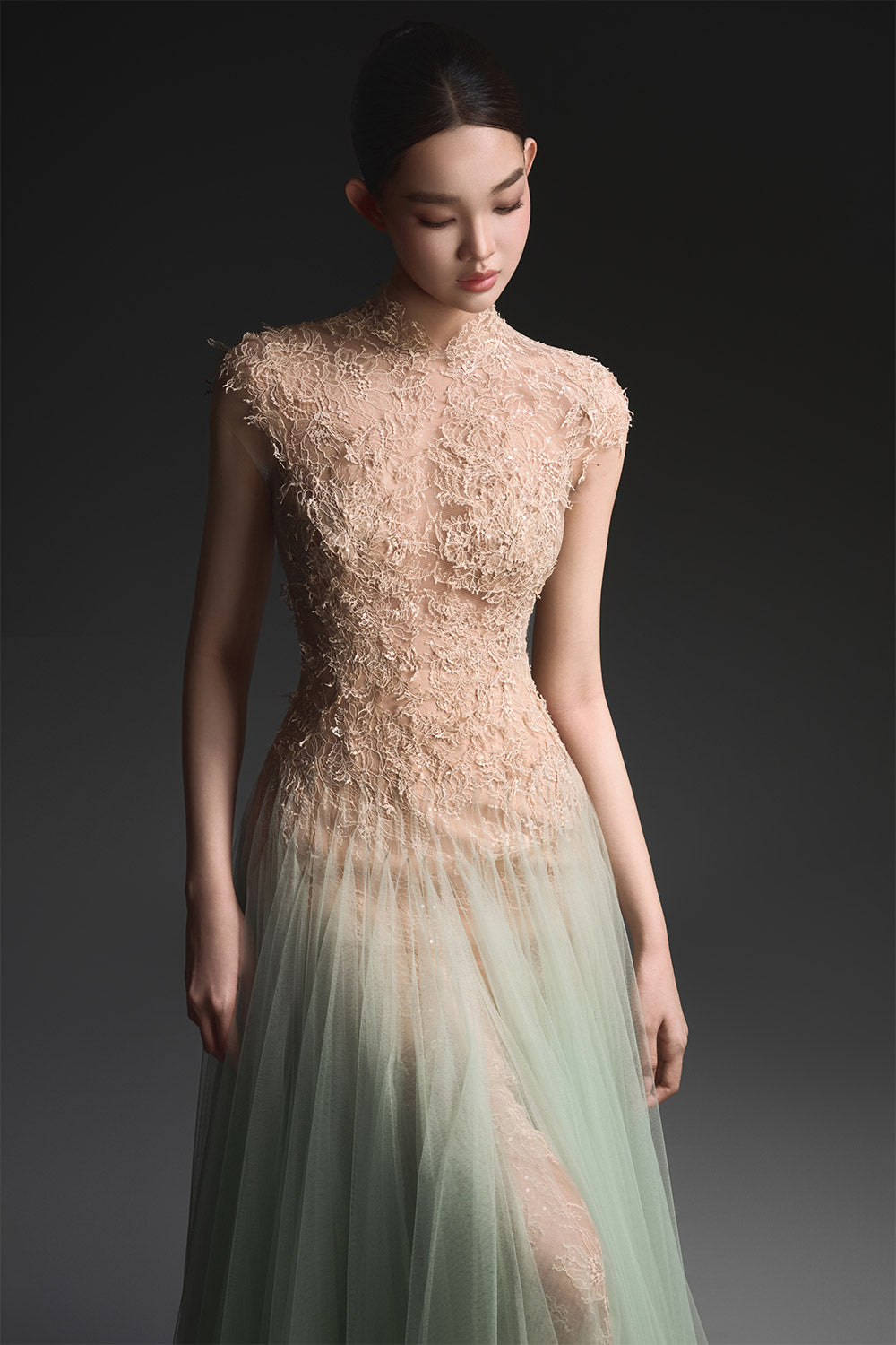 Mint Ombre Lace Midi Dress