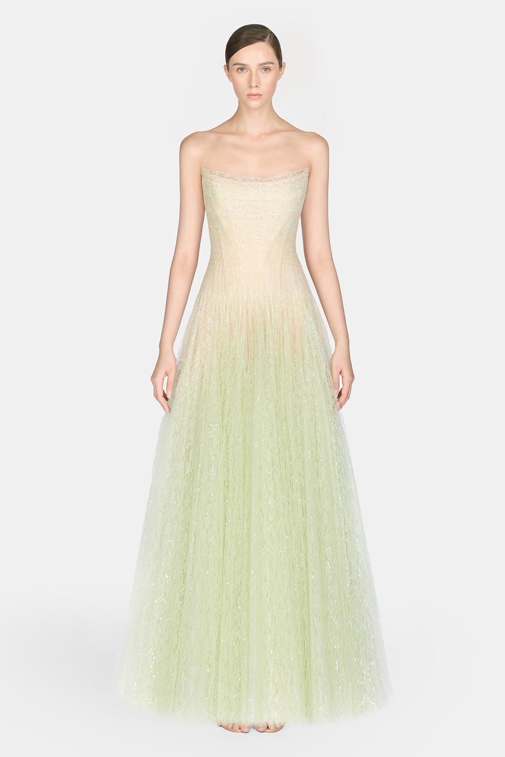 Draped Lace Maxi Dress