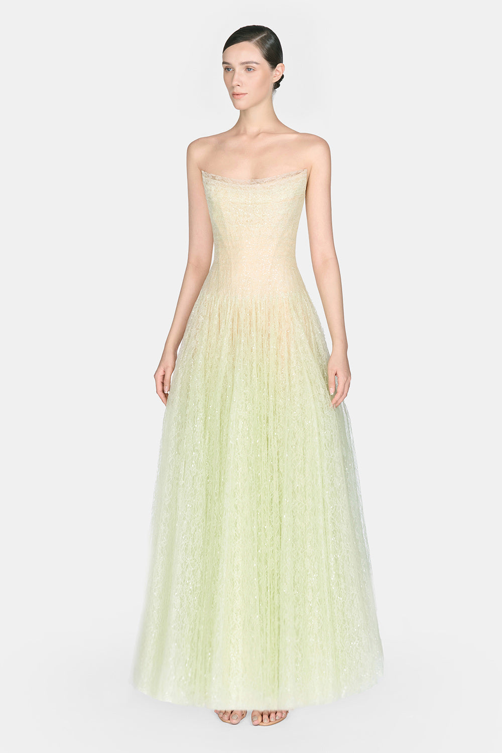 Draped Lace Maxi Dress