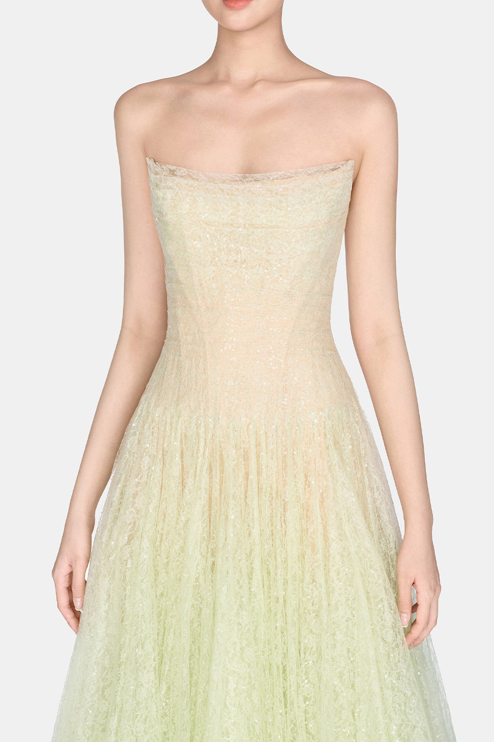 Draped Lace Maxi Dress