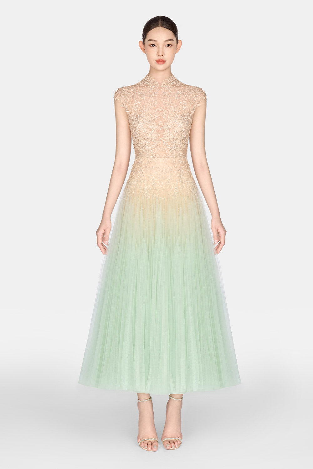 Mint Ombre Lace Midi Dress