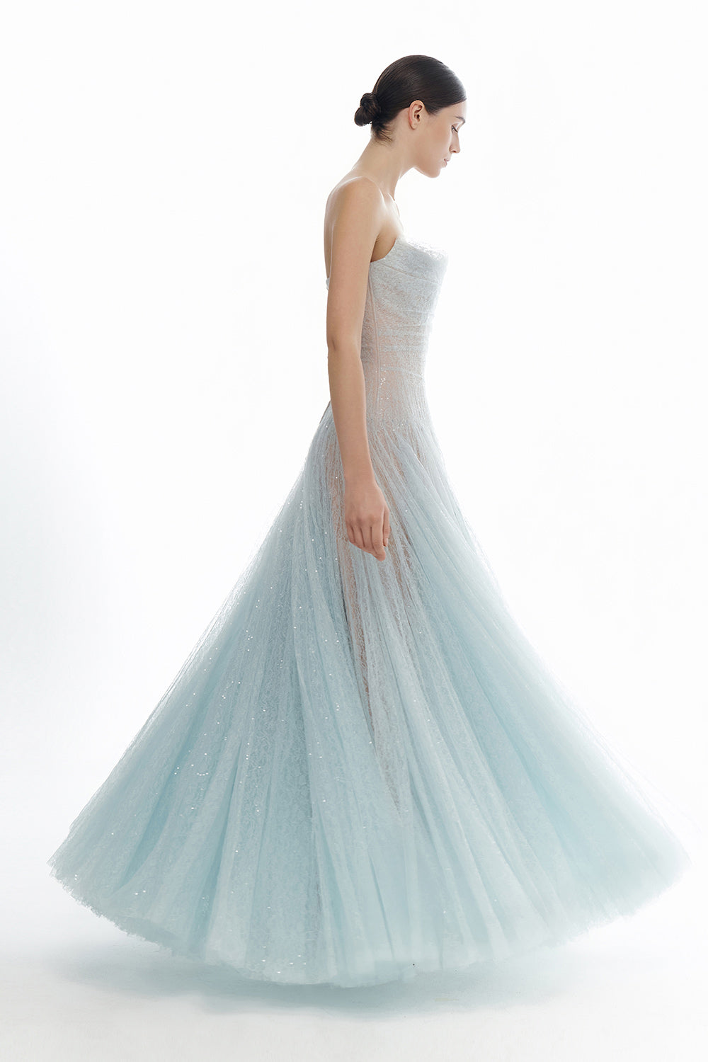 Draped Lace Maxi Dress