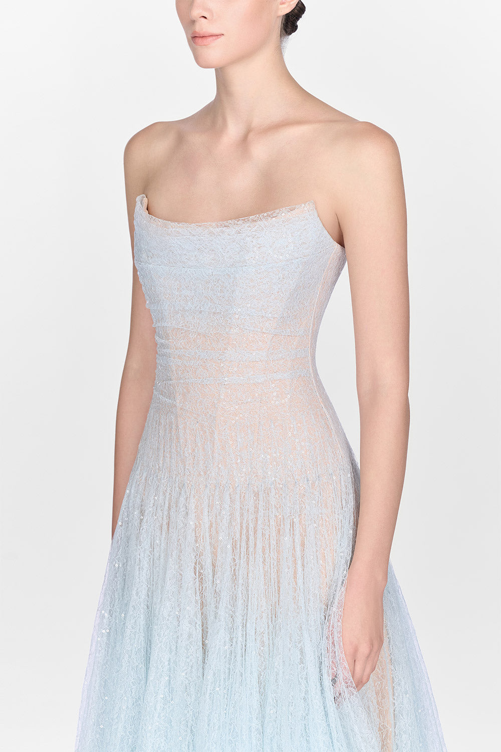 Draped Lace Maxi Dress