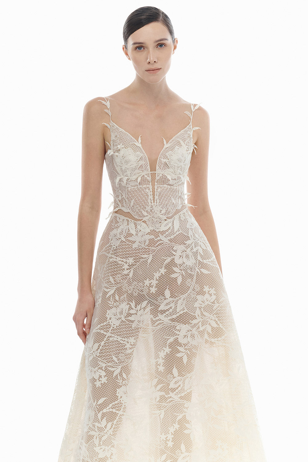 Ivory Strap Lace Dress