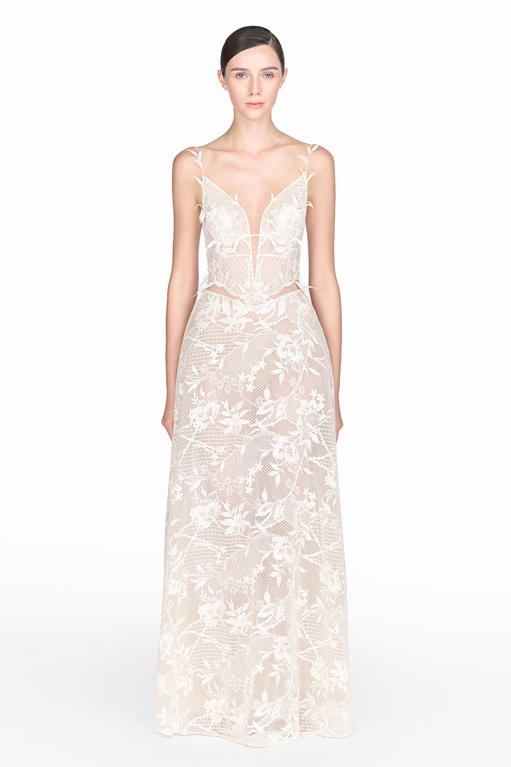 Ivory Strap Lace Dress