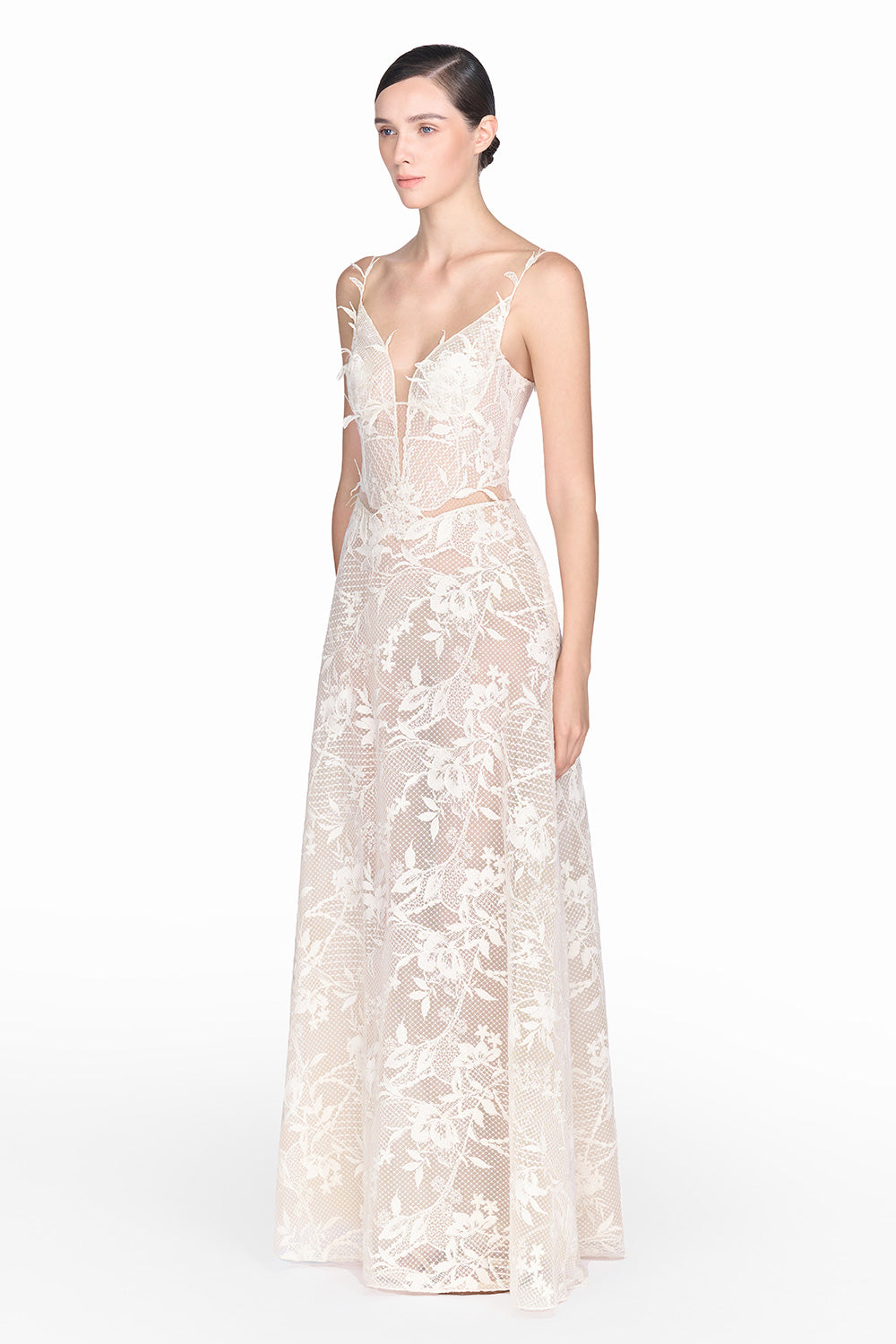 Ivory Strap Lace Dress