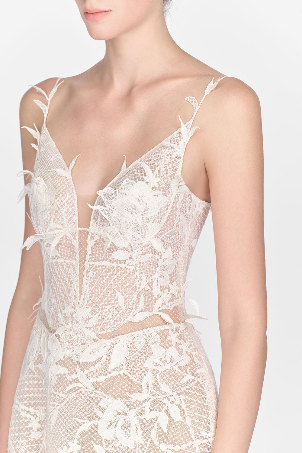 Ivory Strap Lace Dress