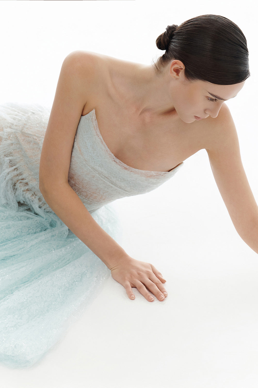 Draped Lace Maxi Dress