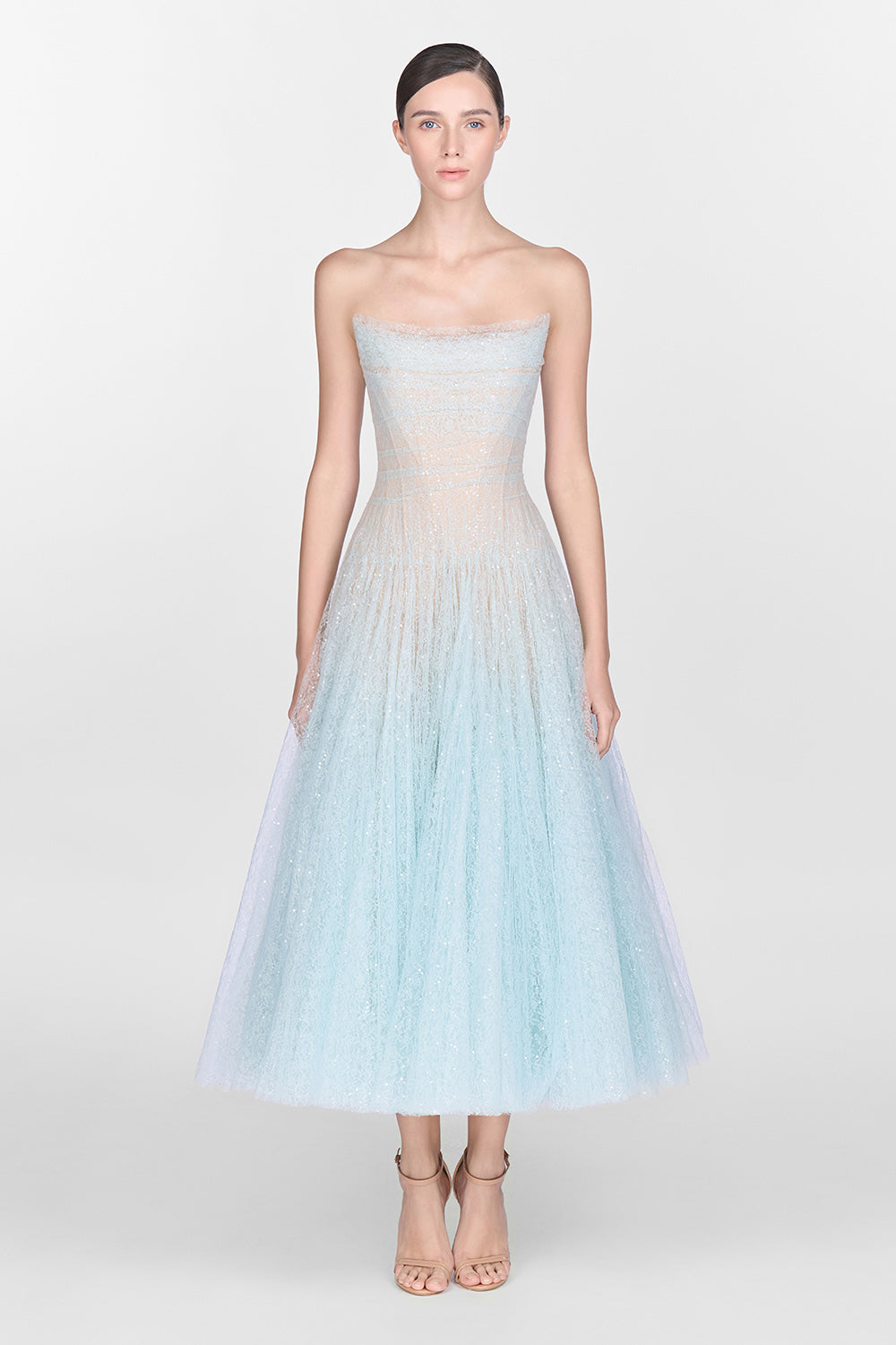 Draped Lace Midi Dress