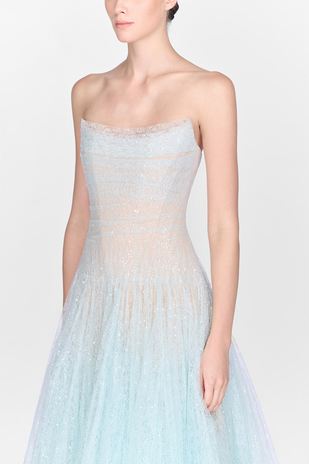 Draped Lace Midi Dress