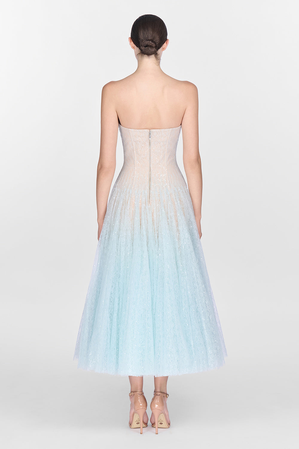 Draped Lace Midi Dress