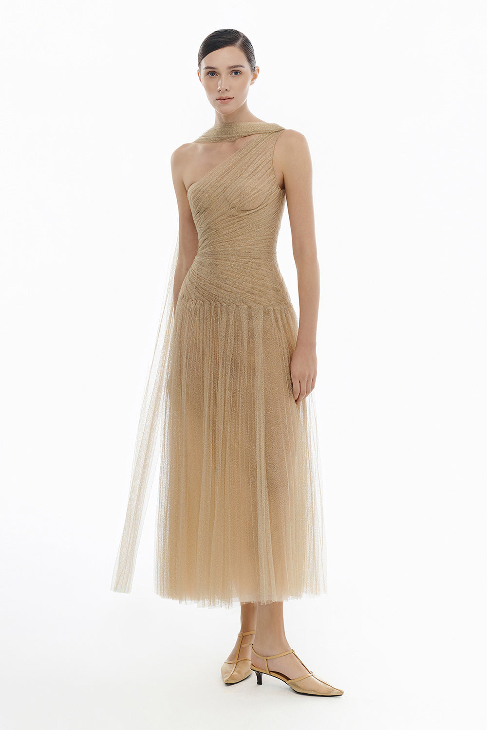 Draped Midi Dress