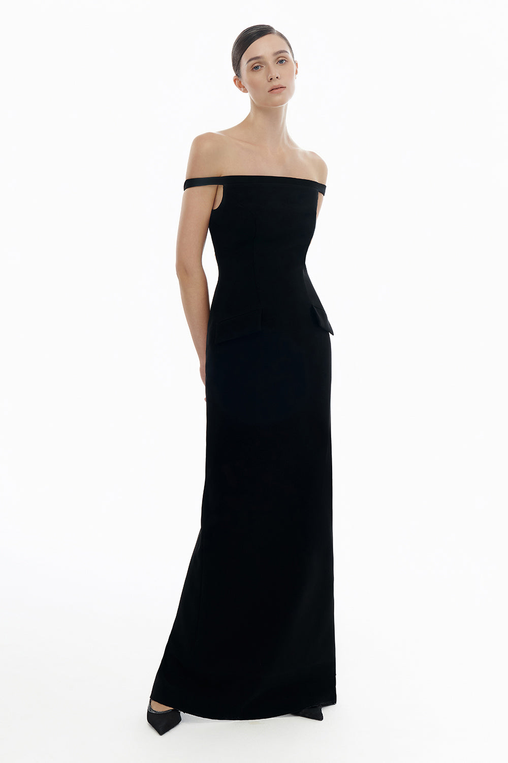 Black Pearl Beaded Maxi Dress