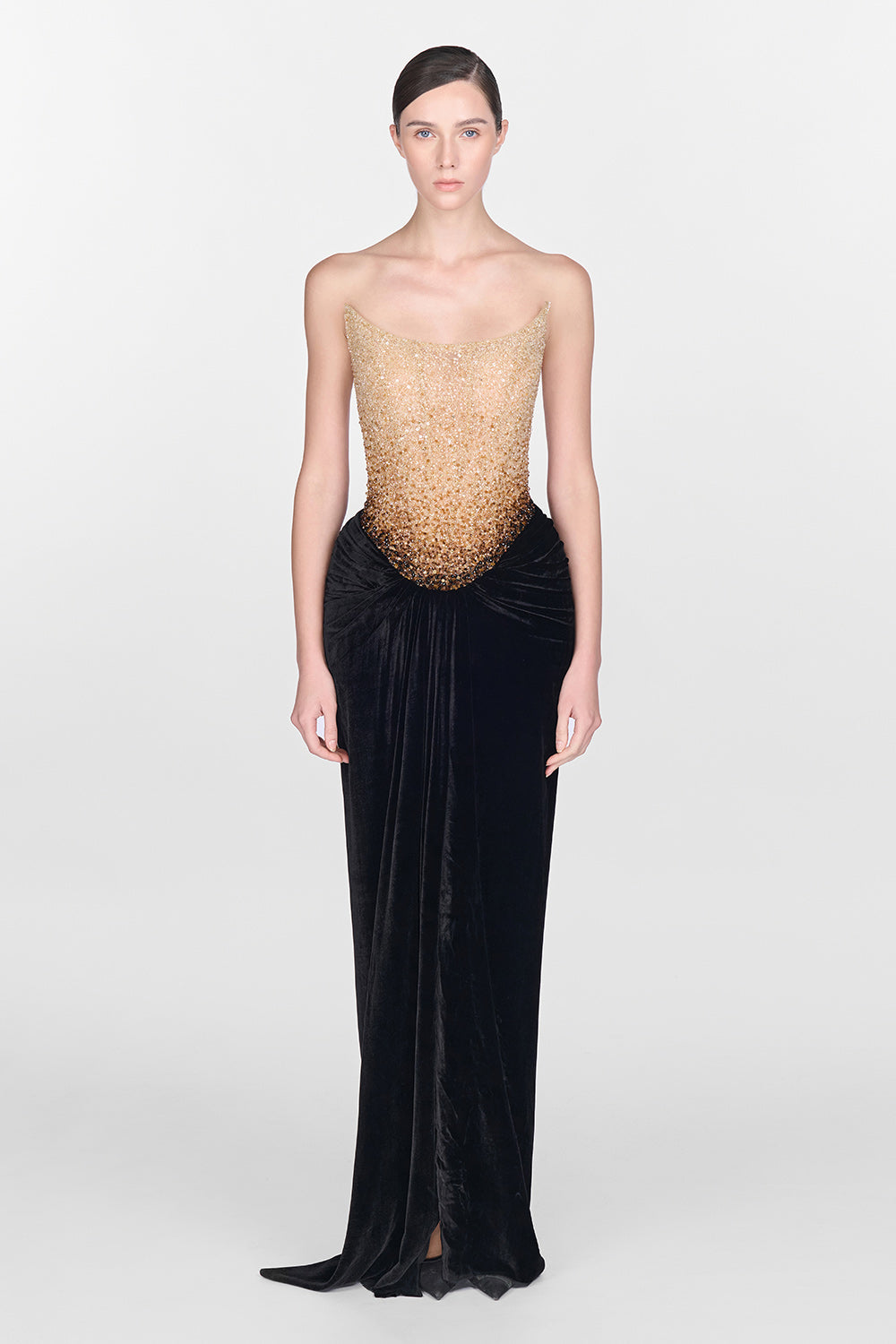 Black Champagne Crystalized Dress