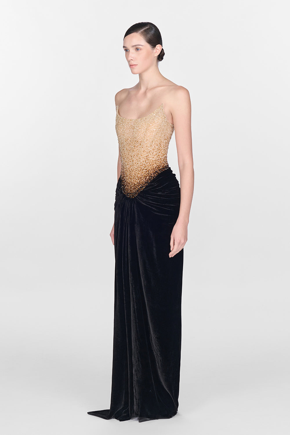 Black Champagne Crystalized Dress