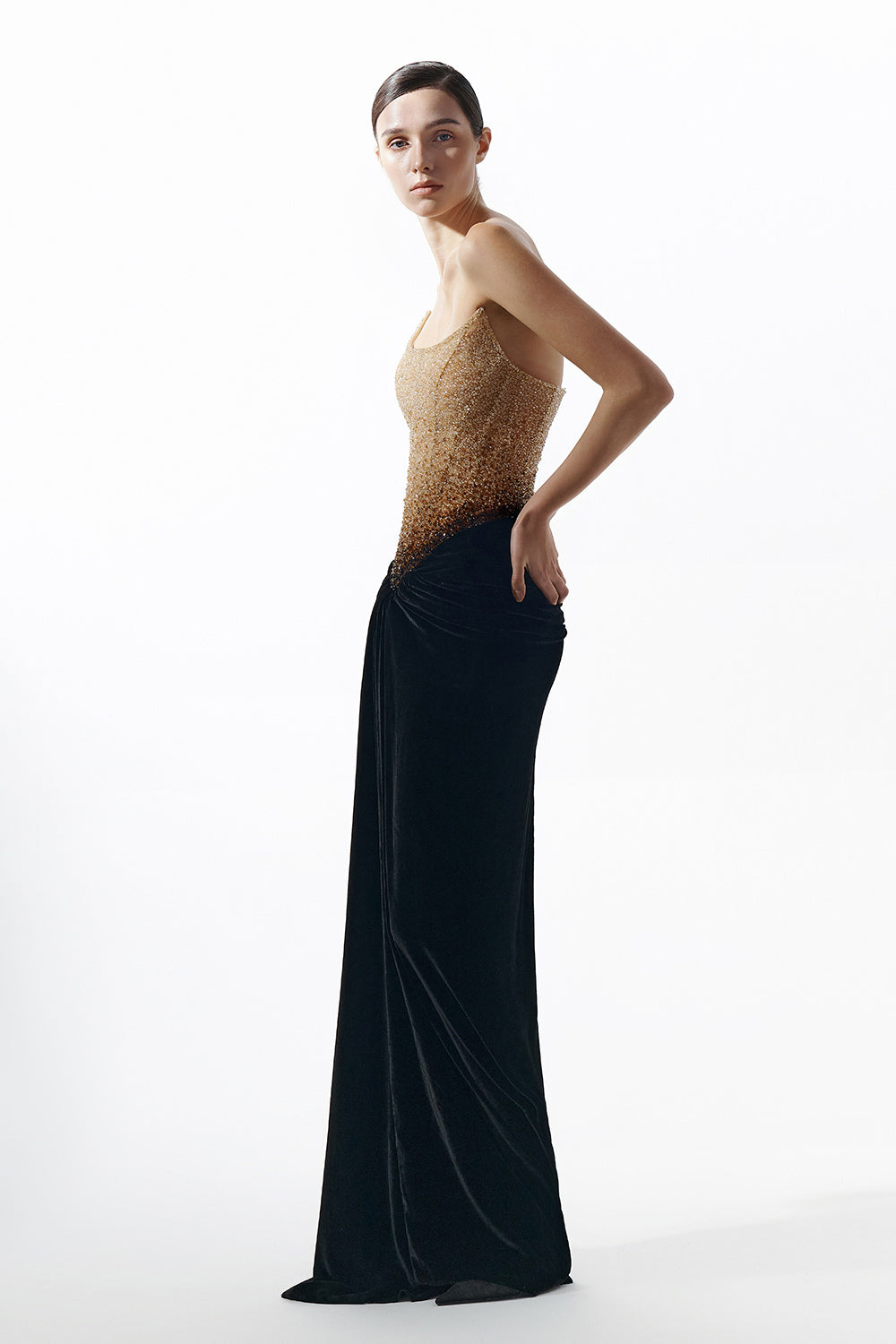 Black Champagne Crystalized Dress