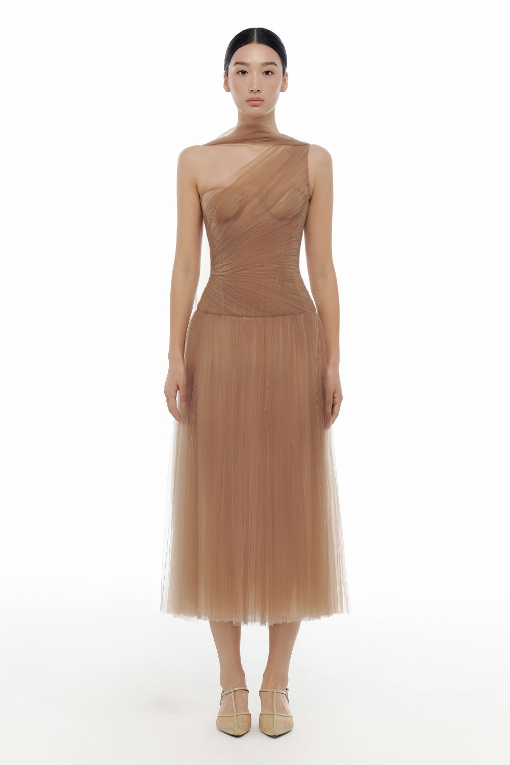 Draped Midi Dress
