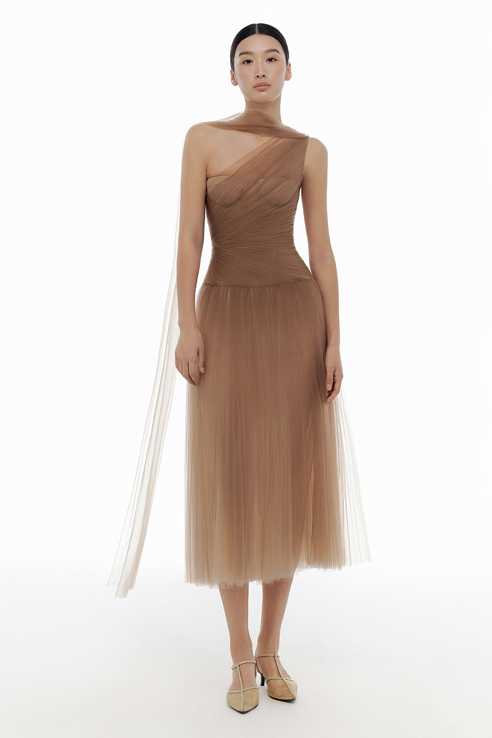 Draped Midi Dress
