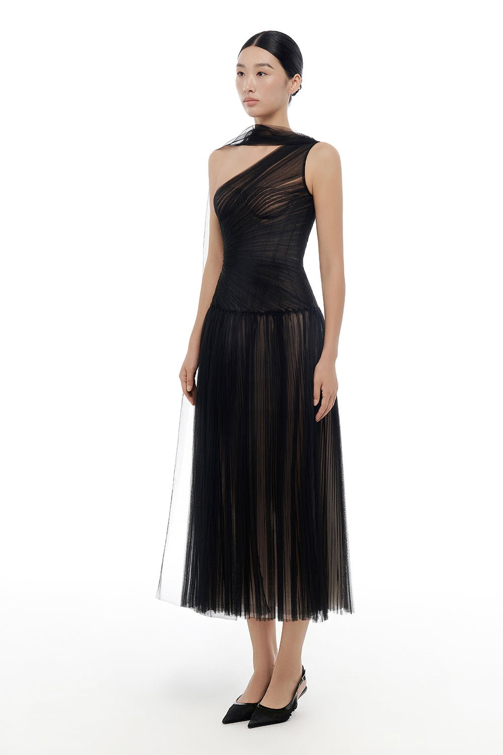 Draped Midi Dress