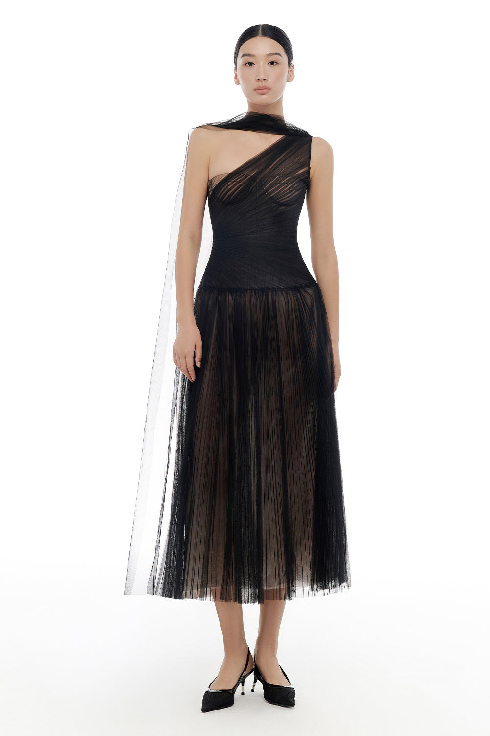 Draped Midi Dress