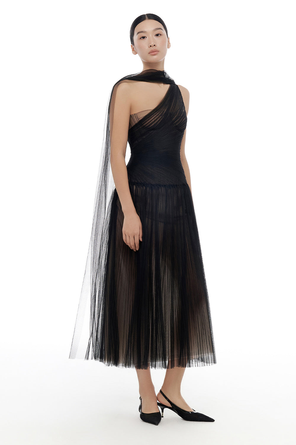 Draped Midi Dress