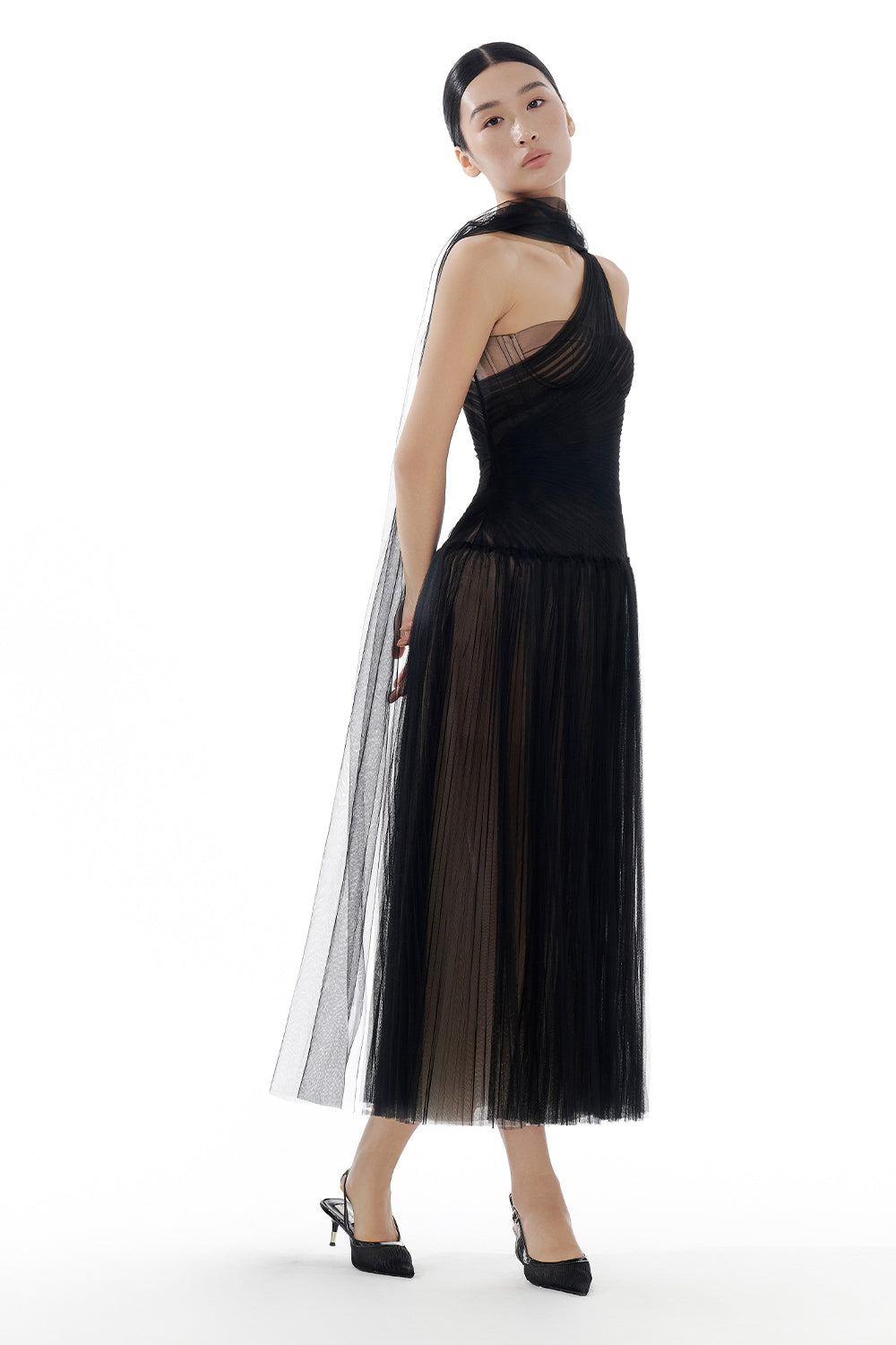 Draped Midi Dress