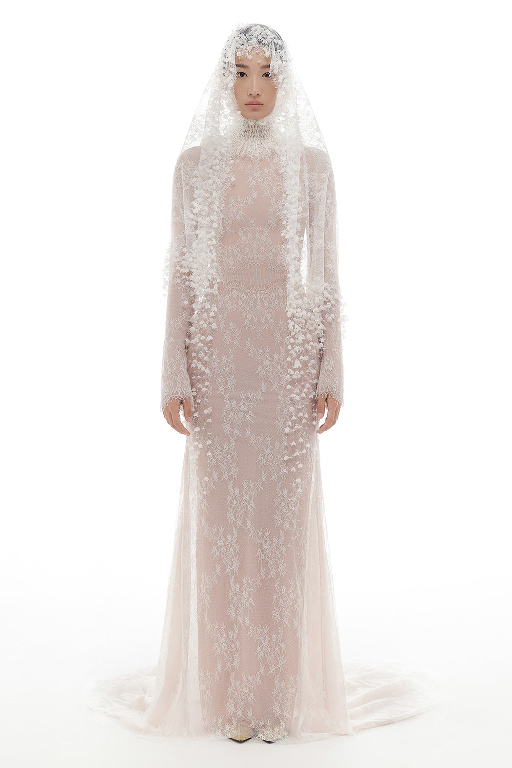 White Floral Lace Maxi Dress