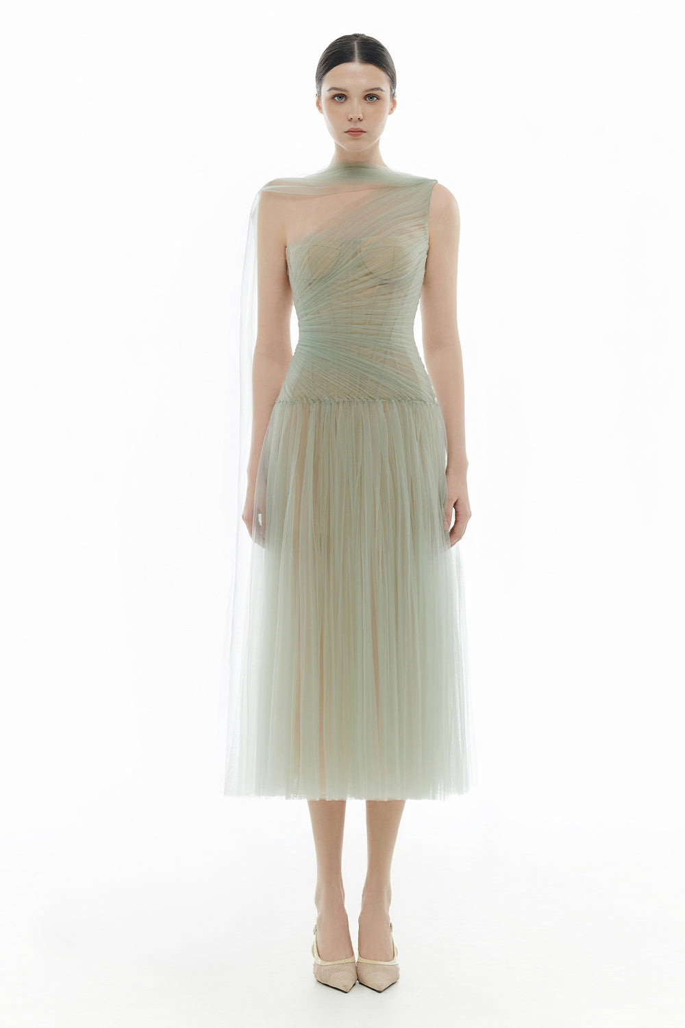 Draped Midi Dress