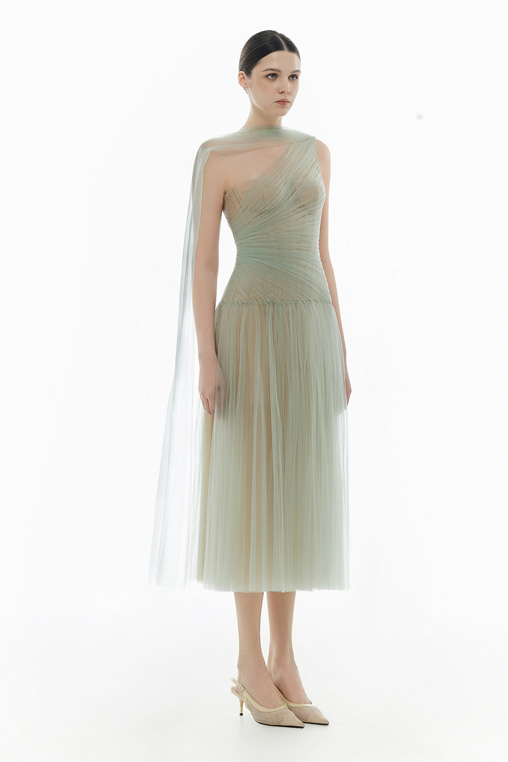 Draped Midi Dress