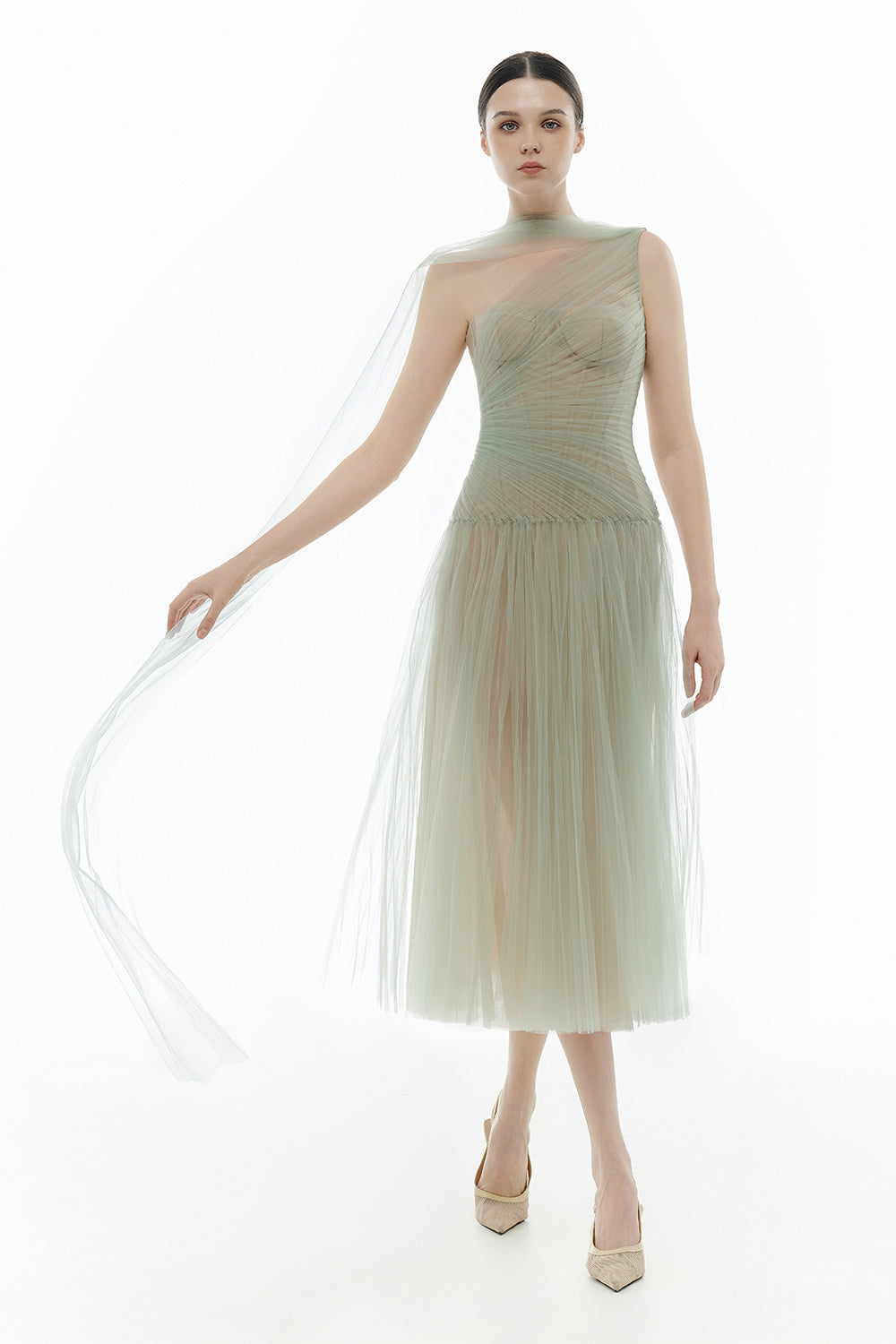 Draped Midi Dress