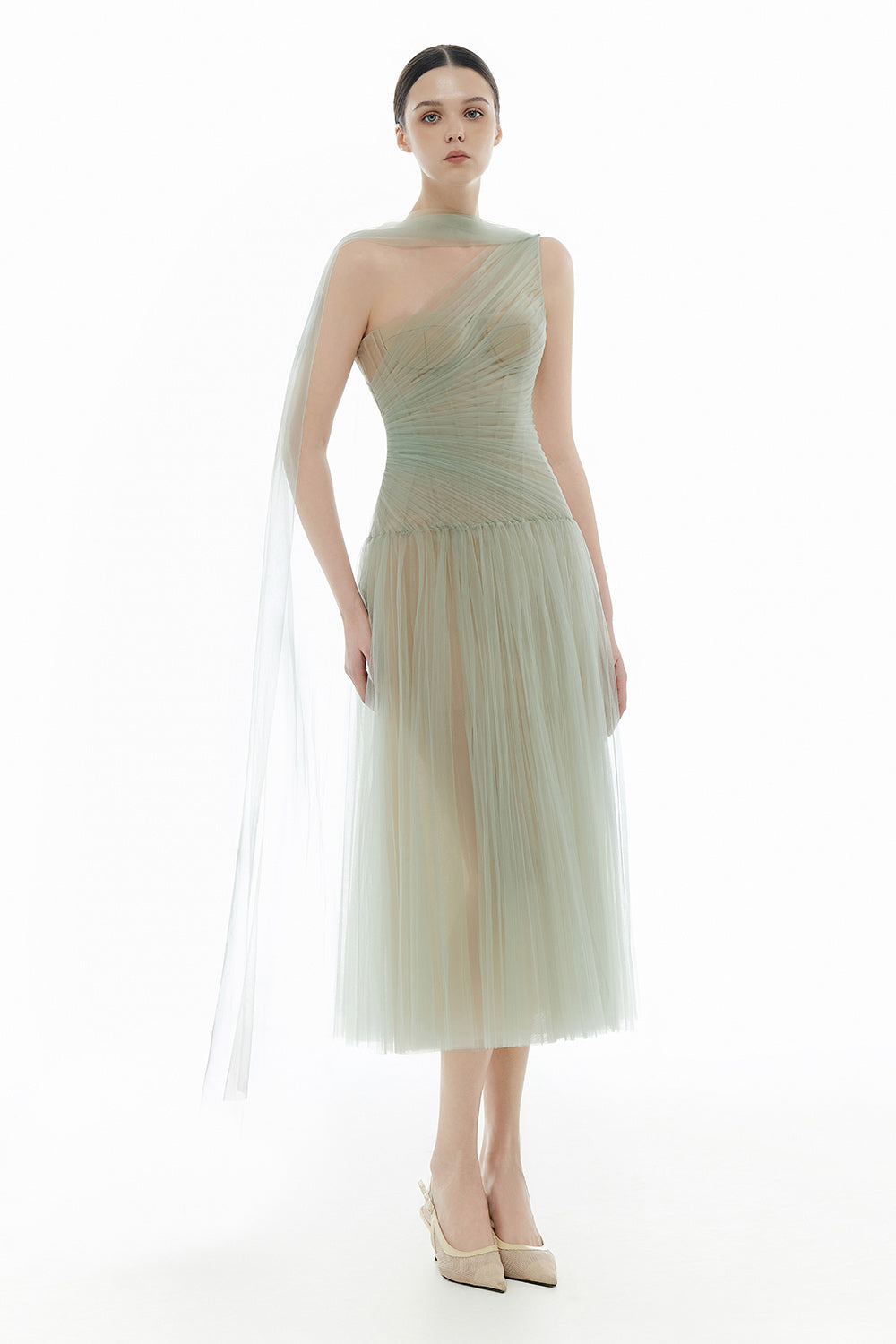 Draped Midi Dress
