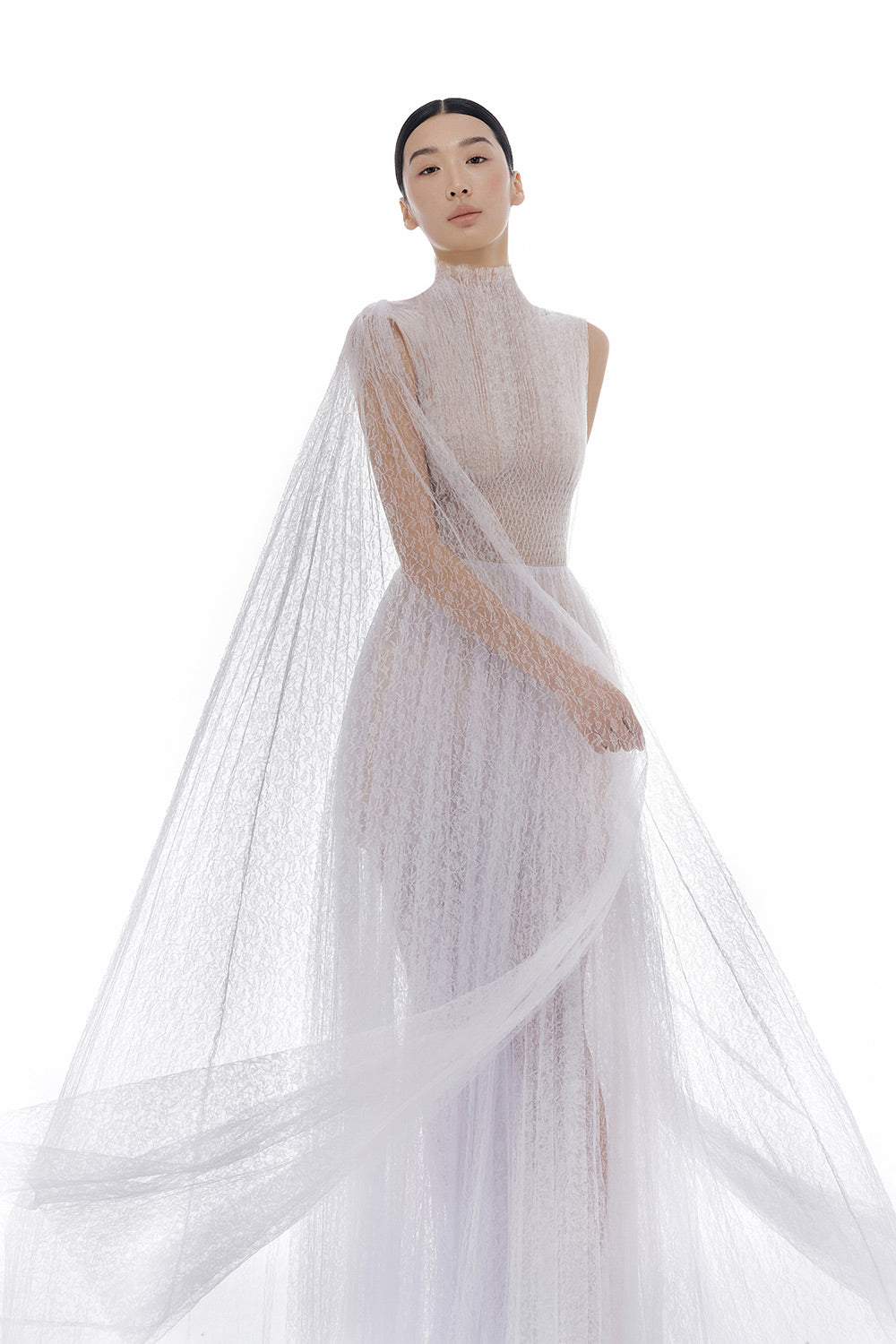 Smocked Lace Maxi Dress