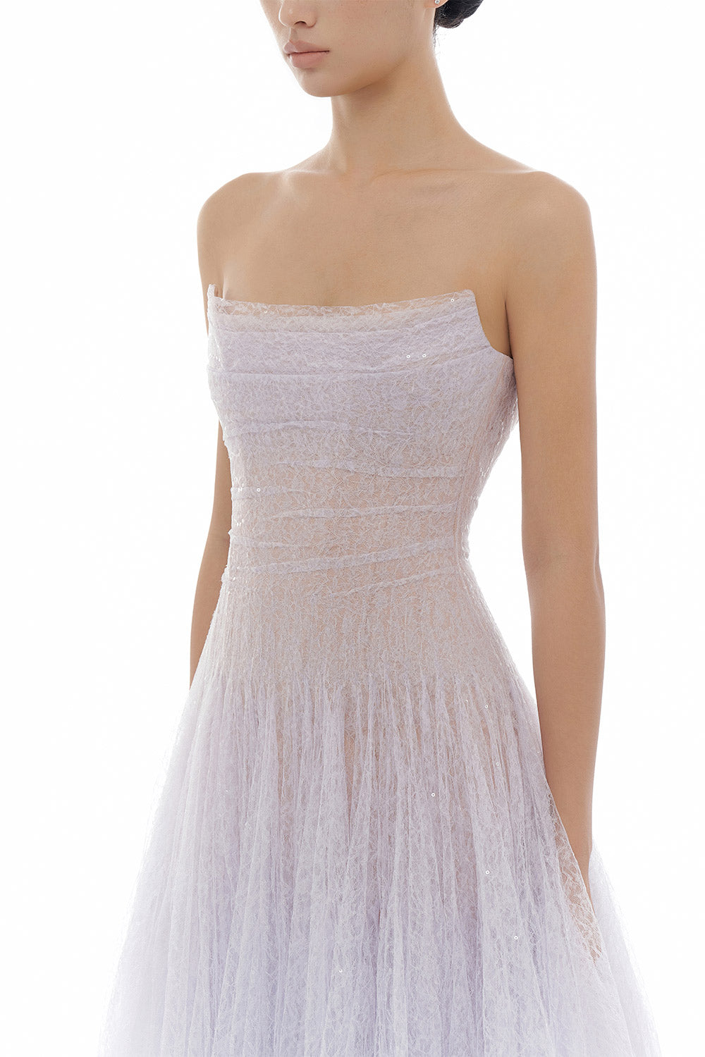 Draped Lace Maxi Dress