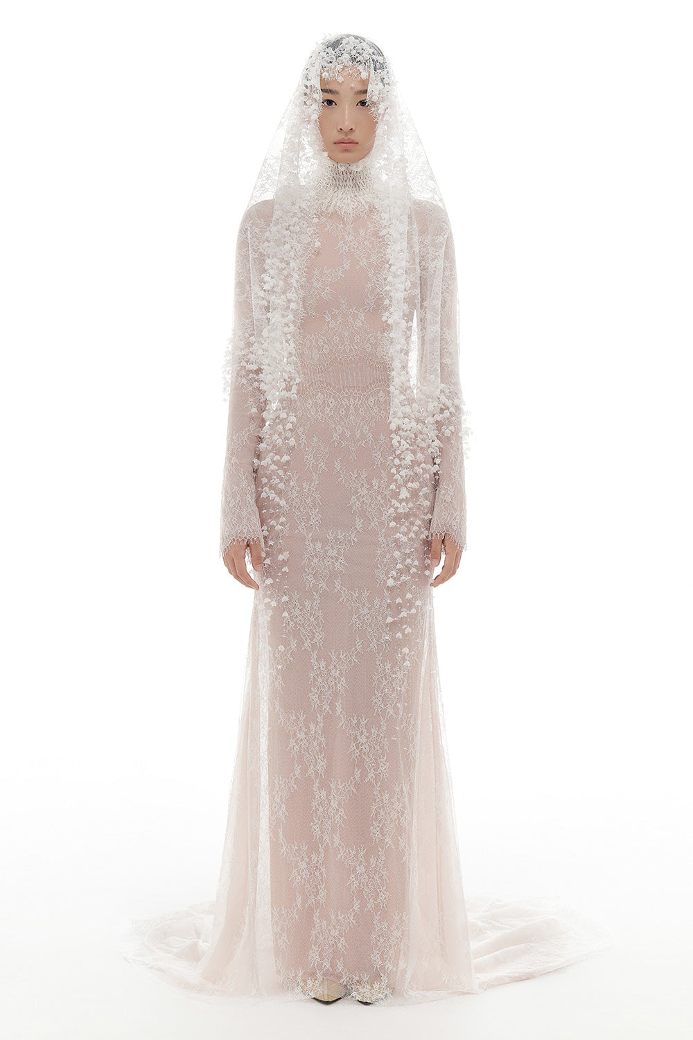 White Floral Lace Maxi Dress