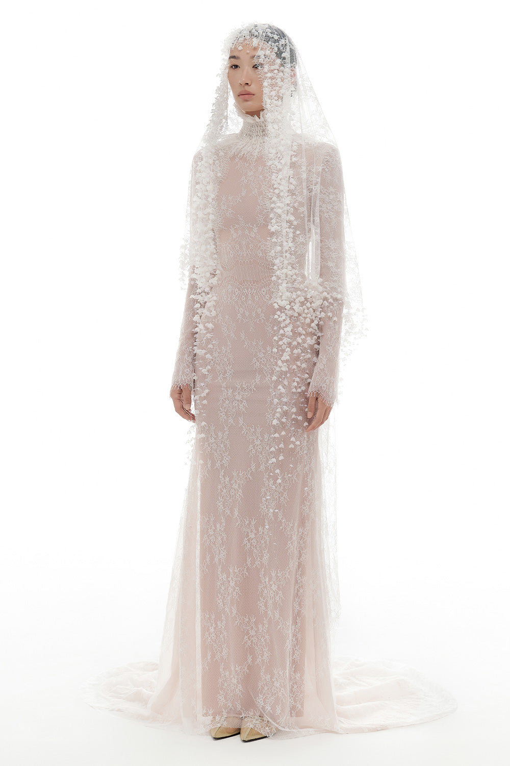 White Floral Lace Maxi Dress