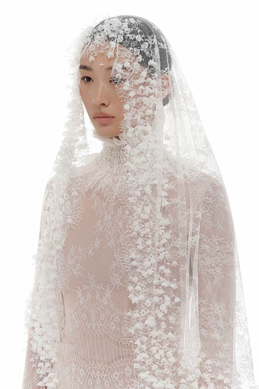 White Flowers Headscarf