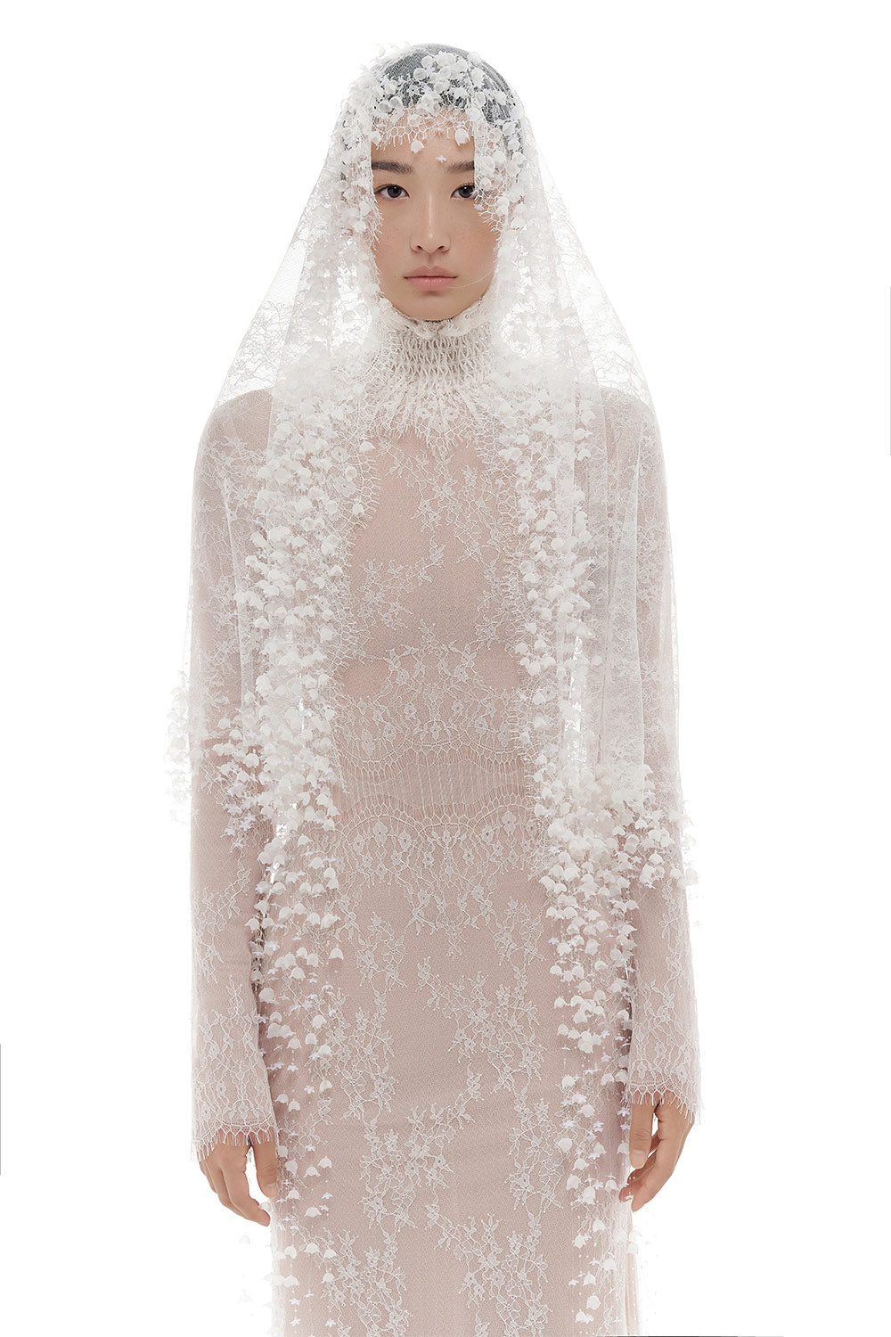 White Flowers Headscarf