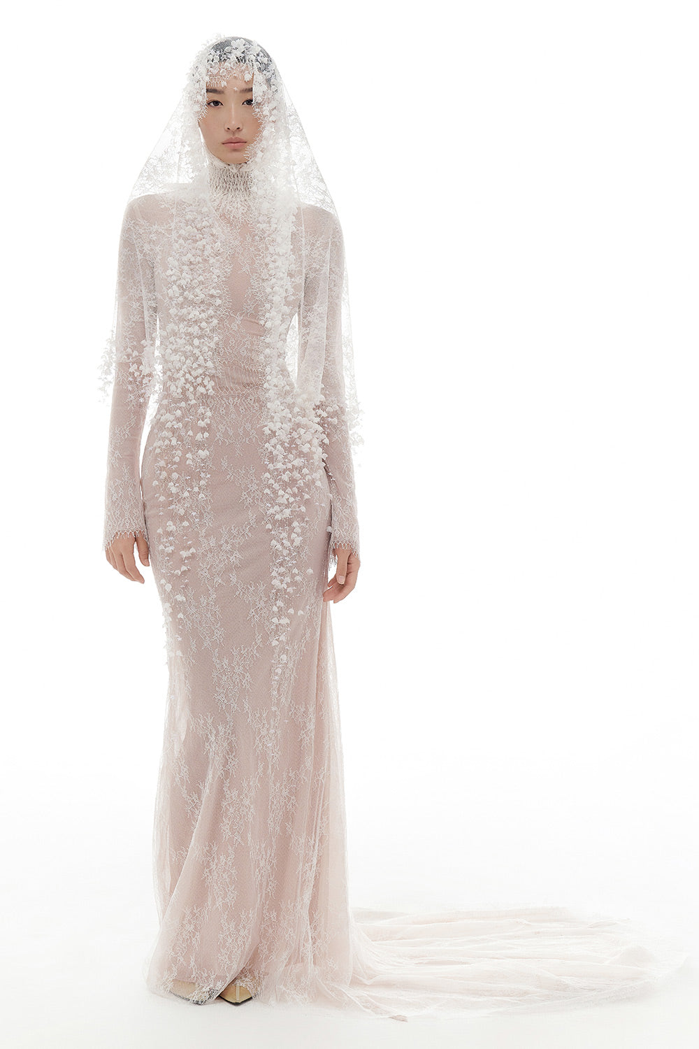 White Floral Lace Maxi Dress