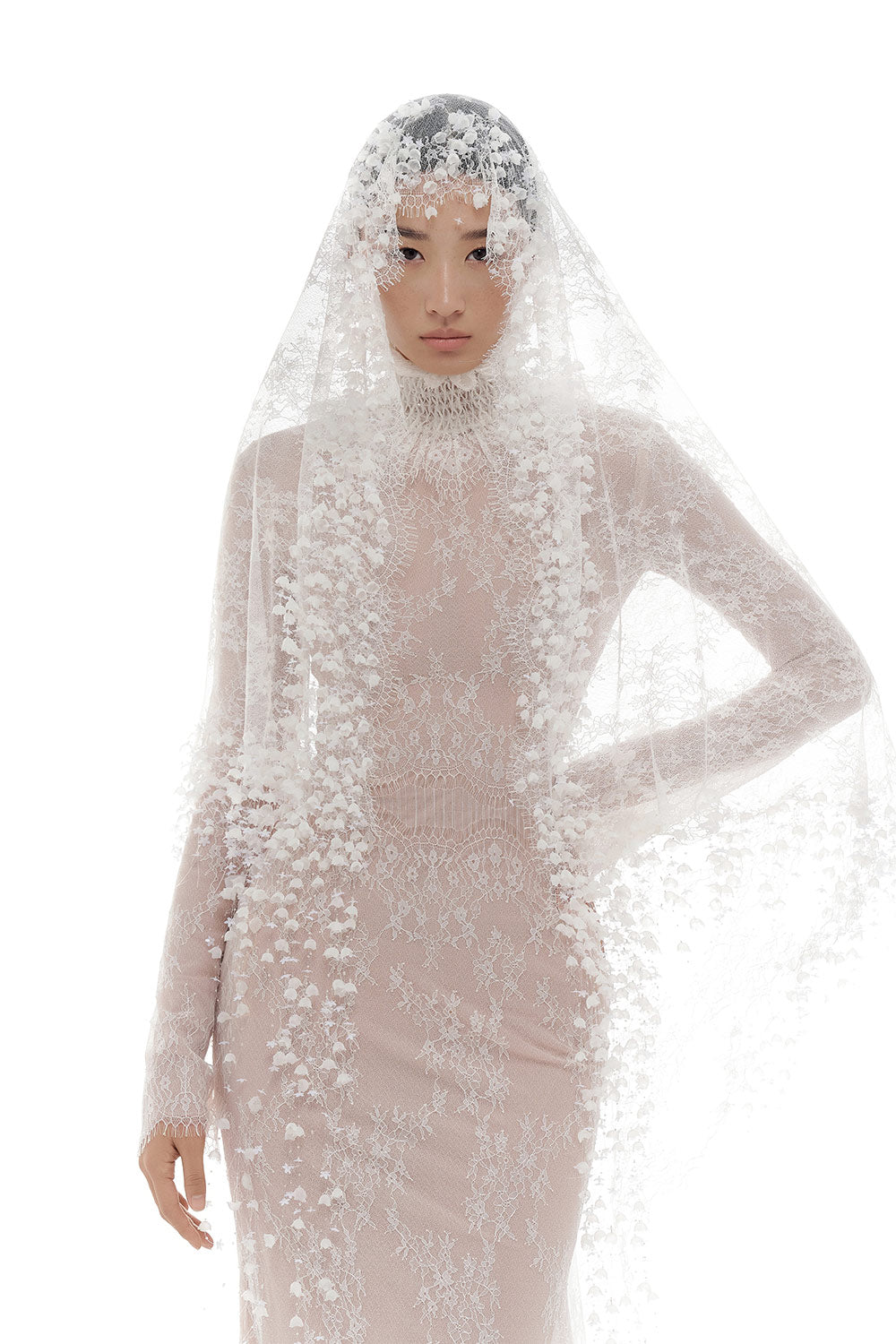 White Floral Lace Maxi Dress